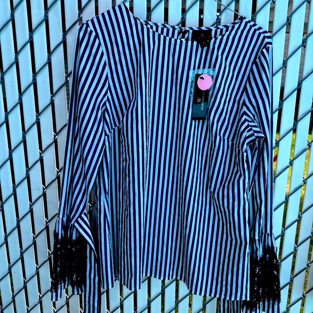 Worthington Black and White Blouse Size S